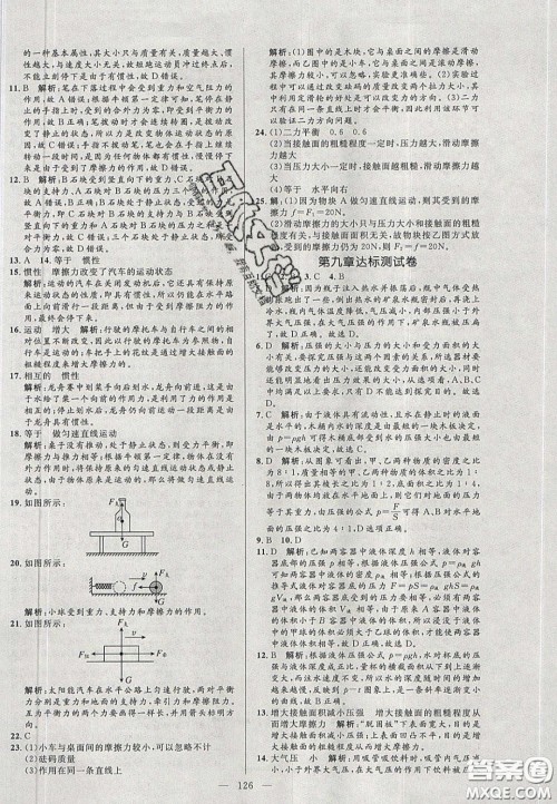 2020年亮点激活中学教材多元演练八年级物理下册人教版答案