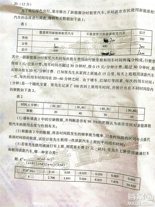 2020年临沂枣庄6月联考高三数学试题及答案