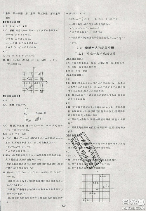 2020年亮点激活中学教材多元演练七年级数学下册人教版答案