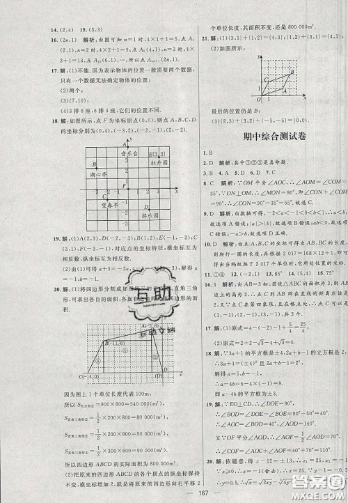 2020年亮点激活中学教材多元演练七年级数学下册人教版答案