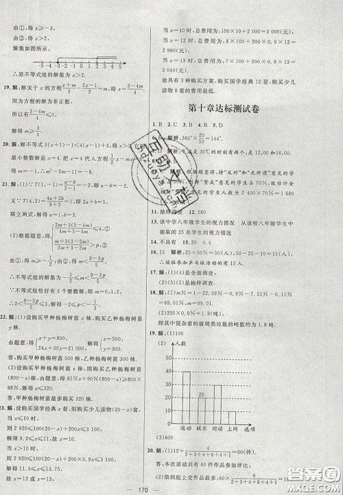 2020年亮点激活中学教材多元演练七年级数学下册人教版答案