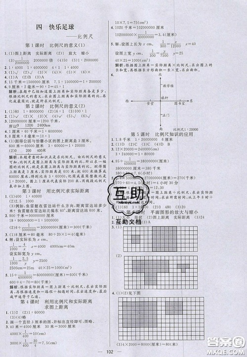 2020亮点激活小学教材多元演练六年级数学下册青岛版答案