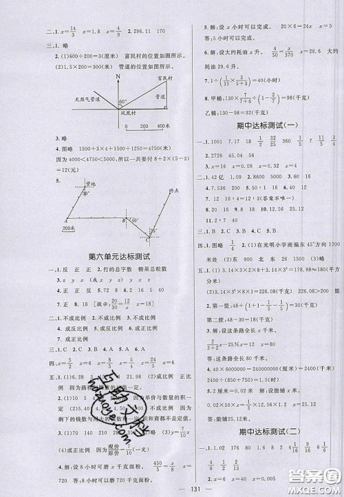 2020亮点激活小学教材多元演练六年级数学下册苏教版答案