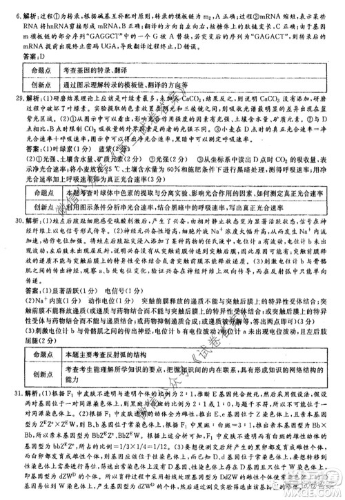 河南省郑州一中2020届高三下学期名校联考理科综合试题及答案