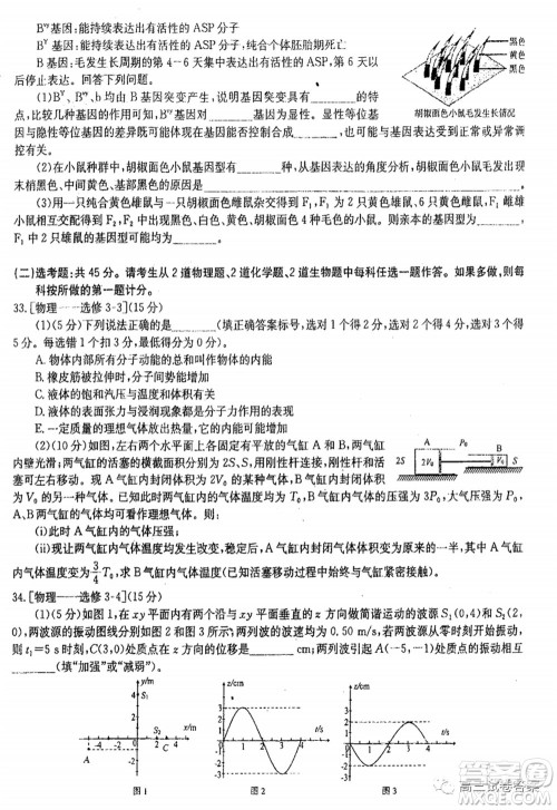 华中师大附中2020届高三高考预测卷理科综合试题及答案 华中师大附中2020届高三高考预测卷理科综合试题及答案