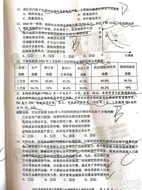 2020年深圳市高三年级第二次调研考试文科综合试题及答案 2020年深圳市高三年级第二次调研考试文科综合试题及答案