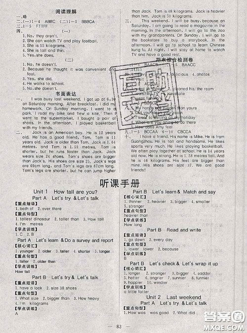 2020新版351高效课堂导学案六年级英语下册人教版答案 2020新版351高效课堂导学案六年级英语下册人教版答案