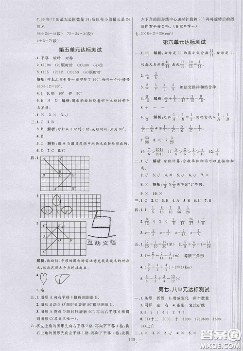 2020亮点激活小学教材多元演练五年级数学下册人教版答案