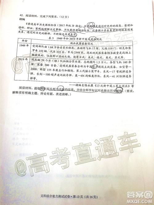 昆明市2020届三诊一模高考模拟考试文科综合试题及答案 昆明市2020届三诊一模高考模拟考试文科综合试题及答案