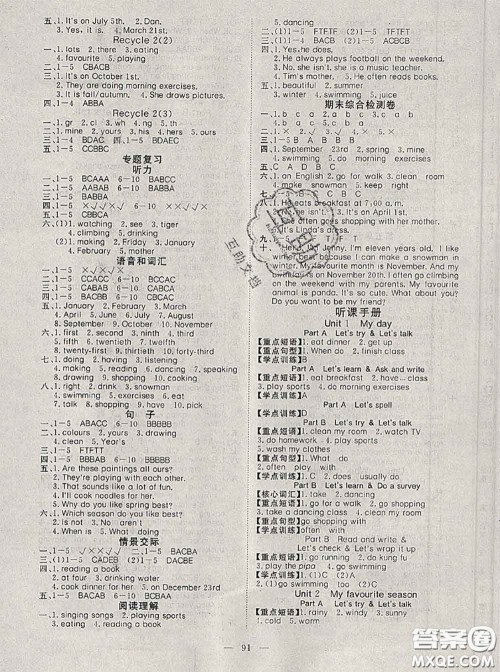 2020新版351高效课堂导学案五年级英语下册人教版答案 2020新版351高效课堂导学案五年级英语下册人教版答案