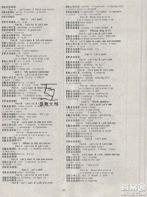 2020新版351高效课堂导学案五年级英语下册人教版答案 2020新版351高效课堂导学案五年级英语下册人教版答案