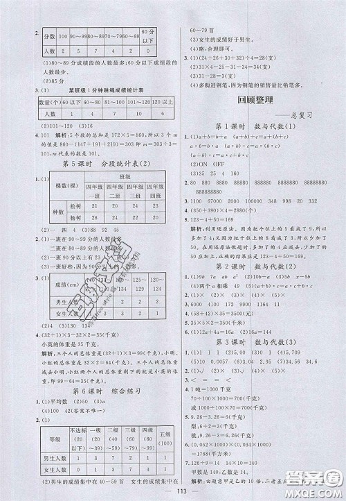 2020亮点激活小学教材多元演练四年级数学下册青岛版答案 2020亮点激活小学教材多元演练四年级数学下册青岛版答案