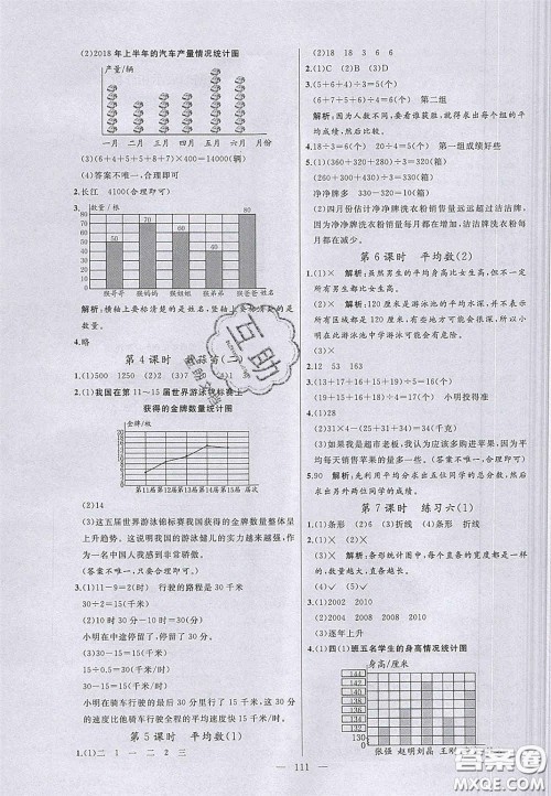 2020亮点激活小学教材多元演练四年级数学下册北师大版答案