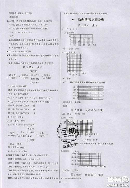 2020亮点激活小学教材多元演练四年级数学下册北师大版答案