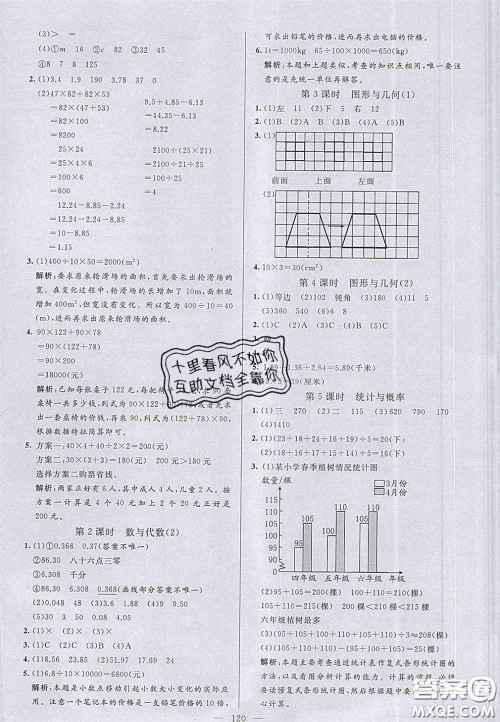 2020亮点激活小学教材多元演练四年级数学下册人教版答案