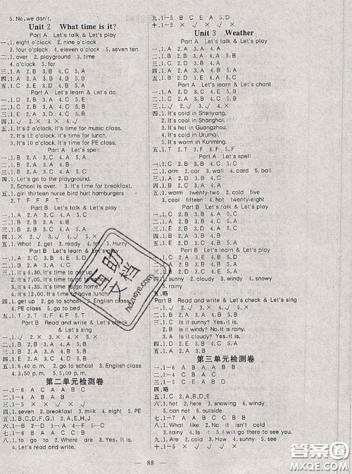 2020新版351高效课堂导学案四年级英语下册人教版答案 2020新版351高效课堂导学案四年级英语下册人教版答案