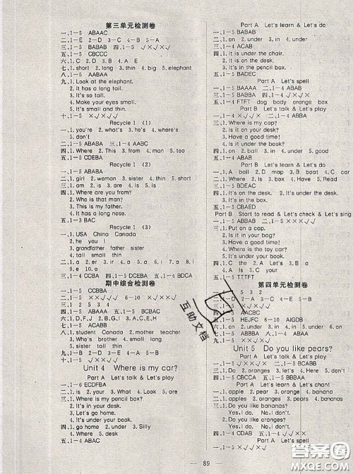 2020新版351高效课堂导学案三年级英语下册人教版答案 2020新版351高效课堂导学案三年级英语下册人教版答案