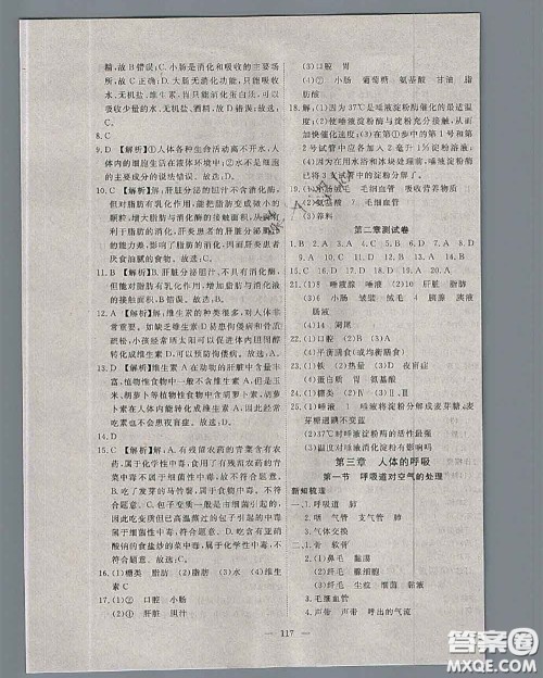 2020新版351高效课堂导学案七年级生物下册人教版答案