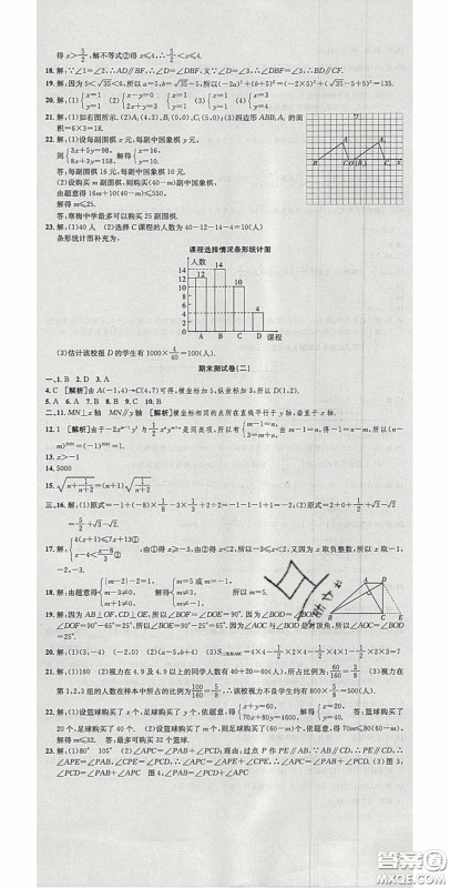 华焱教育2020年高分装备复习与测试七年级数学下册人教版答案