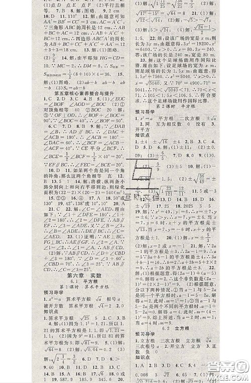 2020春优质课堂导学案七年级数学下册人教版答案