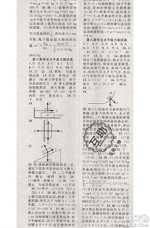 2020春优质课堂导学案八年级物理下册人教版答案