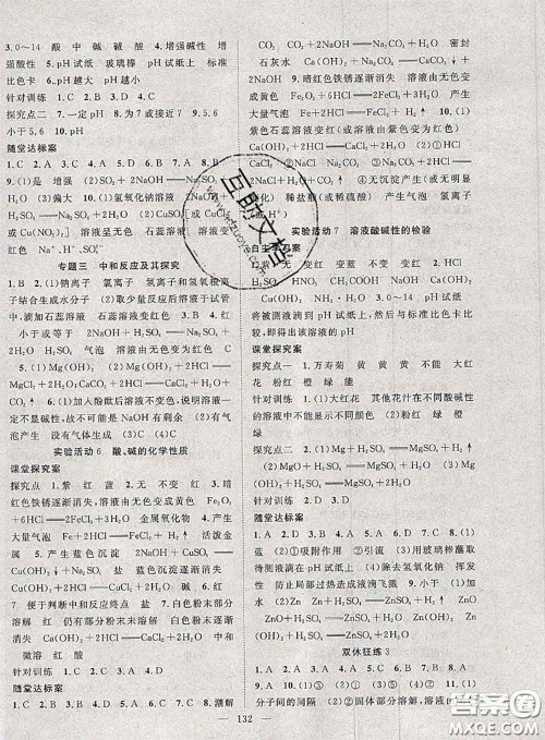 2020春优质课堂导学案九年级化学下册人教版答案