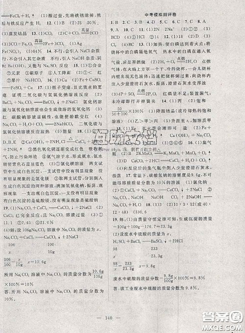 2020春优质课堂导学案九年级化学下册人教版答案