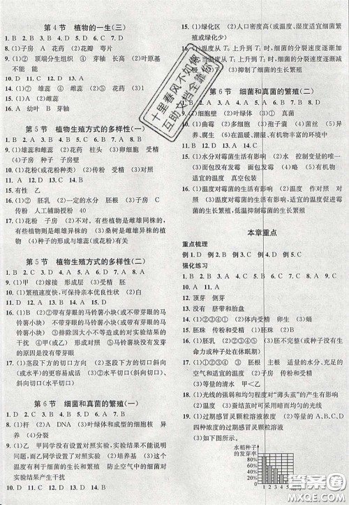 2020年一阅优品直通重高七年级科学下册浙教版答案