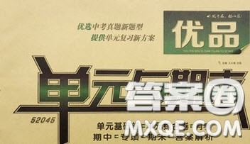阳光出版社2020年优品单元与期末七年级数学下册人教版答案