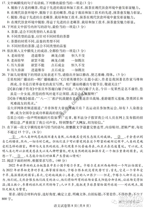 黑龙江省实验中学2020年第三次模拟考试语文试题及答案 黑龙江省实验中学2020年第三次模拟考试语文试题及答案