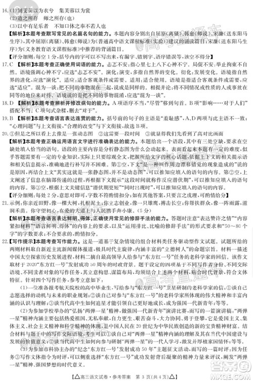 2020年金太阳百万联考全国II卷三角形高三语文试题及答案