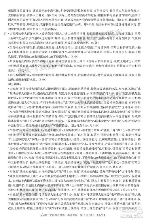 2020年金太阳百万联考全国II卷三角形高三文科综合试题及答案 2020年金太阳百万联考全国II卷三角形高三文科综合试题及答案