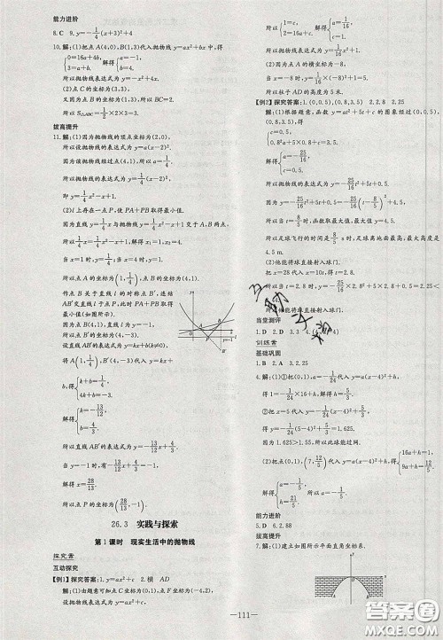 2020初中同步学习导与练导学探究案九年级数学下册华师大版答案