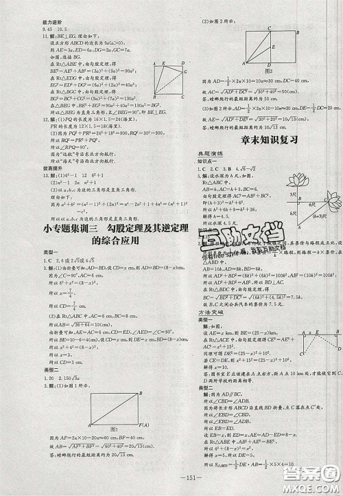 2020年初中同步学习导与练导学探案八年级数学下册沪科版答案