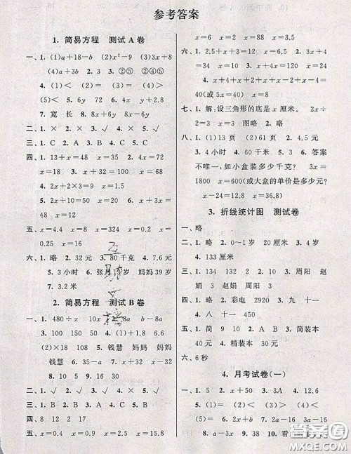 2020新版启东黄冈大试卷五年级数学下册江苏版答案