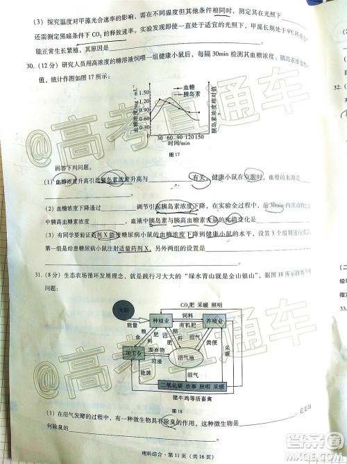 2020届3+3+3高考备考诊断性联考三考试理科综合试题及答案 2020届3+3+3高考备考诊断性联考三考试理科综合试题及答案