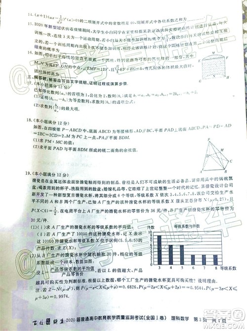 百校联盟2020届高三6月联考全国I卷理科数学试题及答案