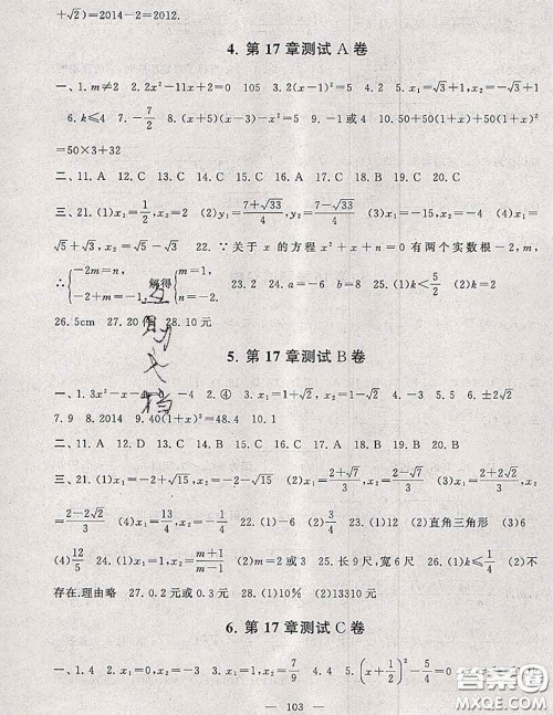 2020新版启东黄冈大试卷八年级数学下册沪科版答案