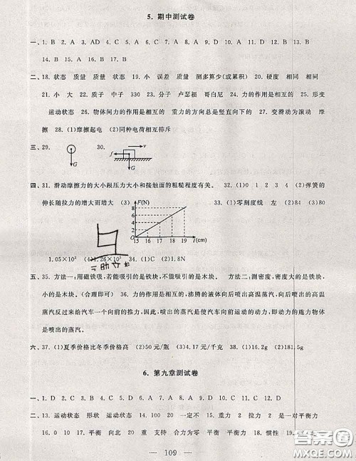 2020新版启东黄冈大试卷八年级物理下册苏科版答案