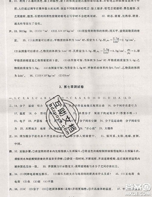 2020新版启东黄冈大试卷八年级物理下册苏科版答案 2020新版启东黄冈大试卷八年级物理下册苏科版答案