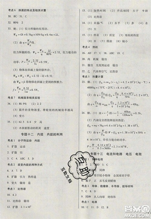 2020辽宁省中考真题分类一卷通物理答案