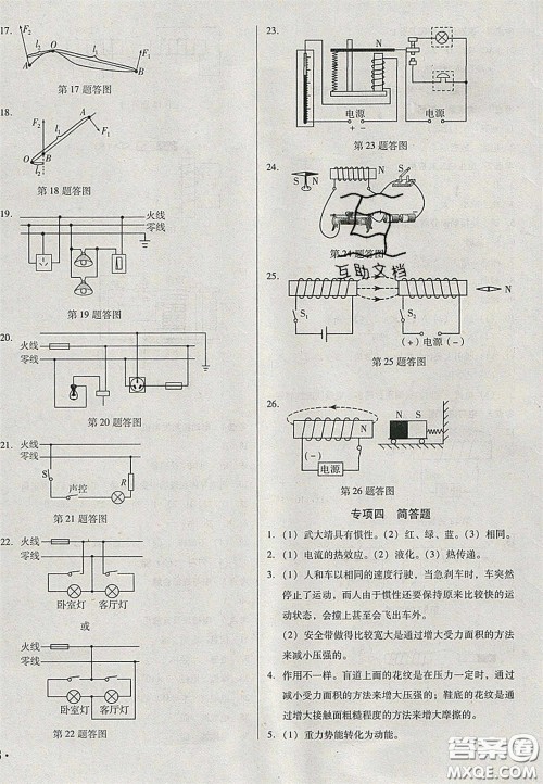 2020辽宁省中考真题分类一卷通物理答案