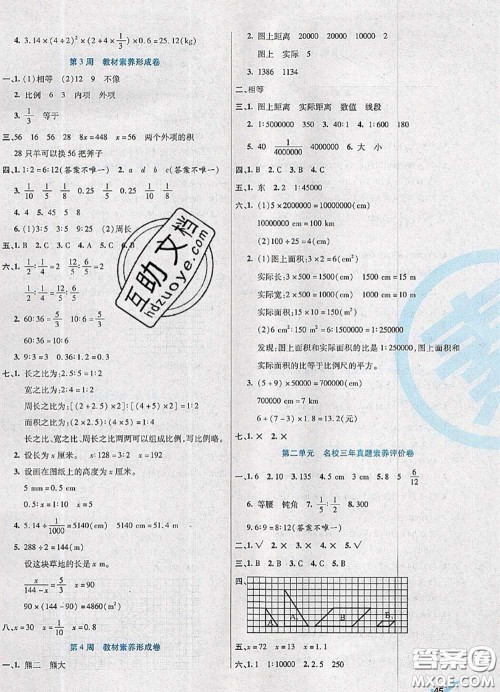 2020新版做对题核心素养卷六年级数学下册北师版答案