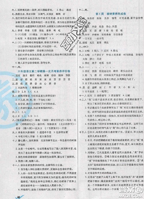2020新版做对题核心素养卷六年级语文下册人教版答案 2020新版做对题核心素养卷六年级语文下册人教版答案