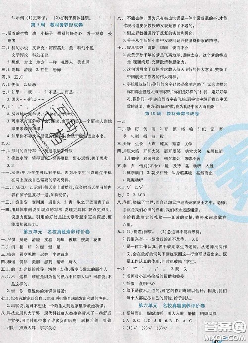 2020新版做对题核心素养卷六年级语文下册人教版答案 2020新版做对题核心素养卷六年级语文下册人教版答案