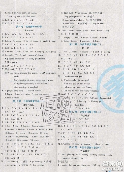 2020新版做对题核心素养卷六年级英语下册人教版答案