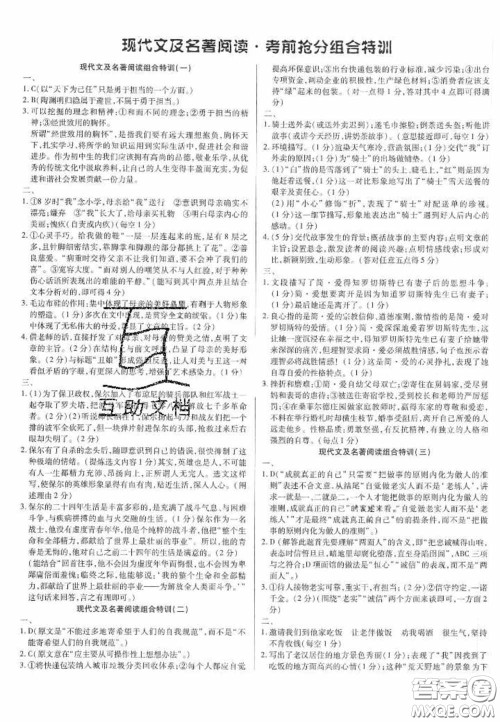 2020年广东中考高分突破语文部编版答案