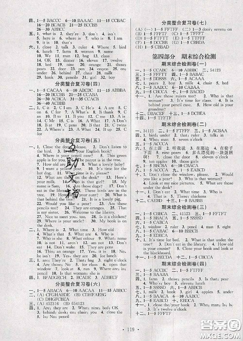 江苏人民出版社2020春江苏好卷三年级英语下册译林版答案