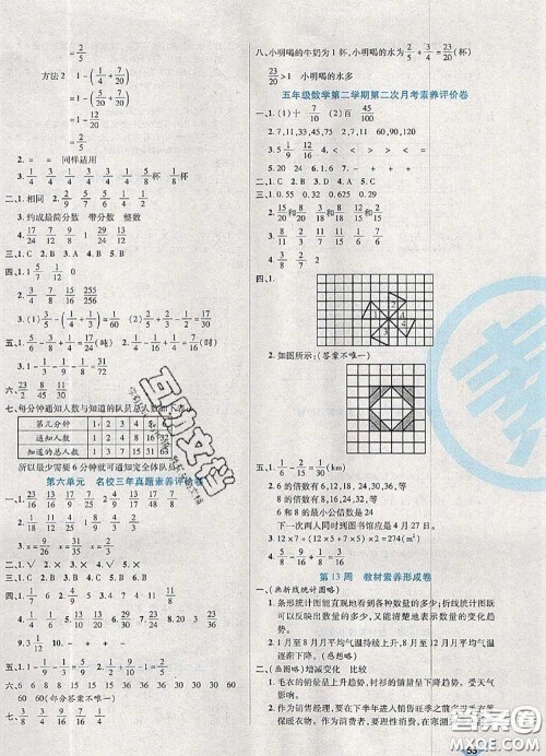 2020新版做对题核心素养卷五年级数学下册人教版答案