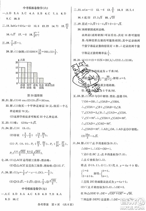 2020年最新中考模拟卷数学辽宁省专用版答案